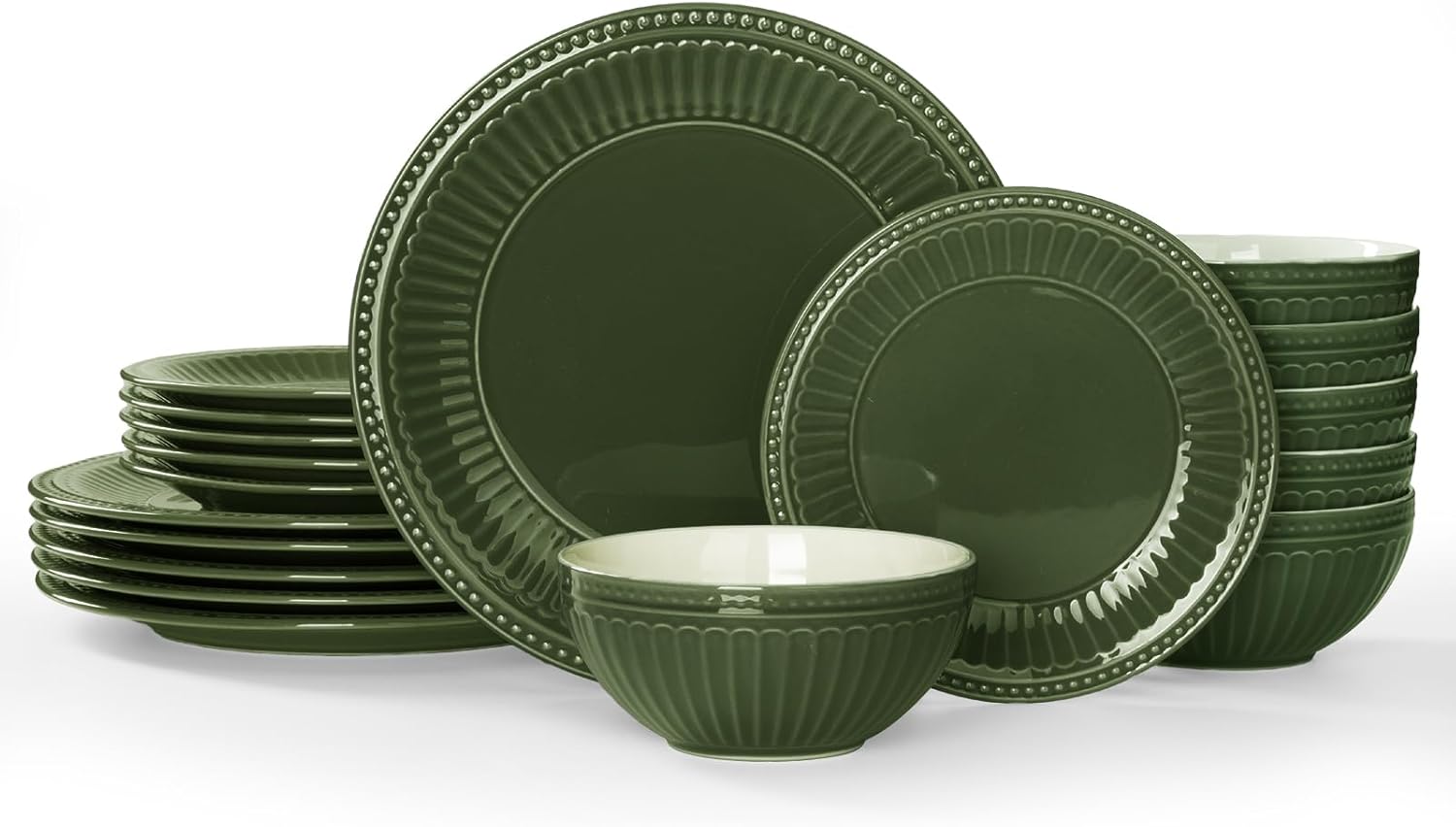 Famiware Garden Plates and Bowls Set - 18-Piece Dinnerware