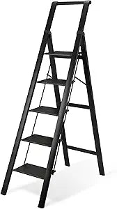 HBTower 5 Step Ladder with Handrails for Home and Office Use