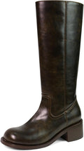 Women's Knee High Boots Square Toe Chunky Block Heel - Low Heel
