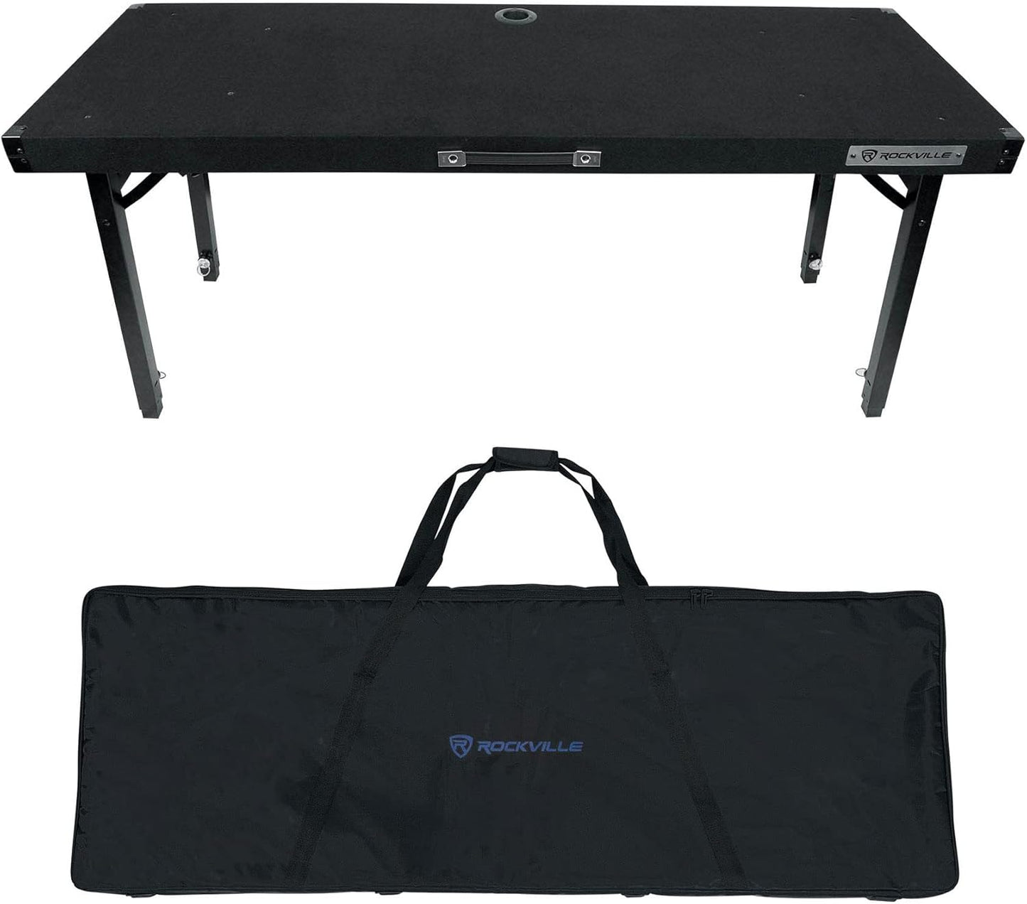 Rockville RTBL4 Adjustable Height DJ Table for Mobile Performers