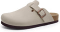 KIDMI Unisex Vegan Suede Clogs Leather Mules - Comfortable Cork Shoes
