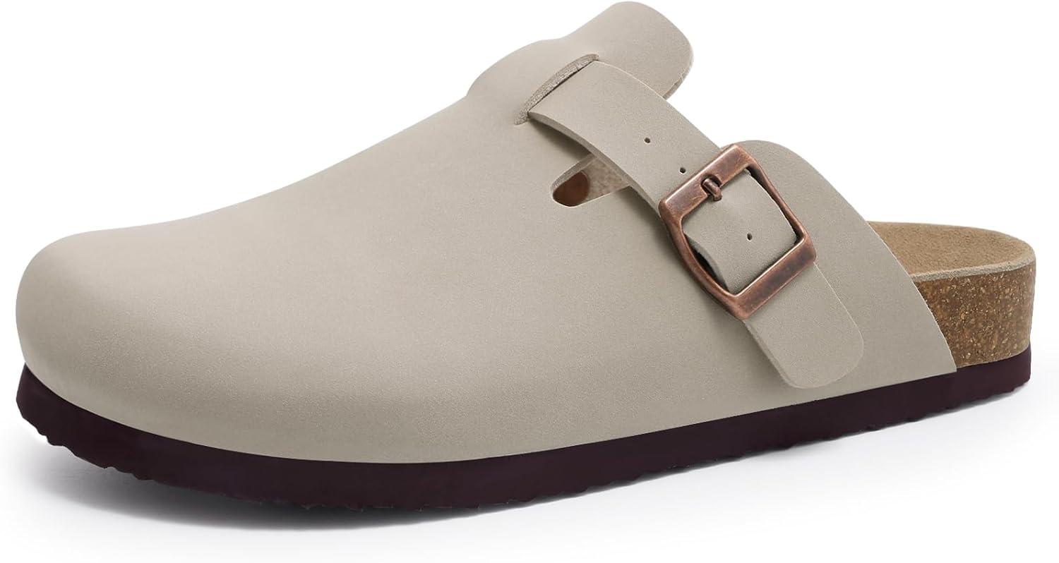 KIDMI Unisex Vegan Suede Clogs with Arch Support for Comfort