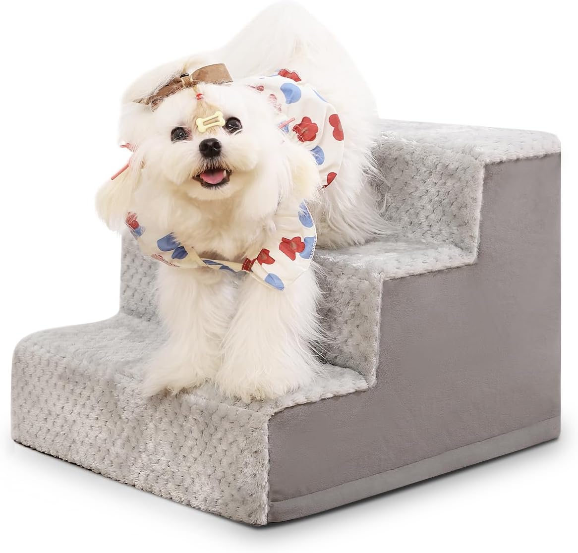 Dog Stairs for Small Dogs with Non-Slip Bottom and Washable Cover