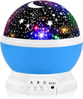 Night Light for Kids Moon and Star Projector - 9 Color Rotating Lamp