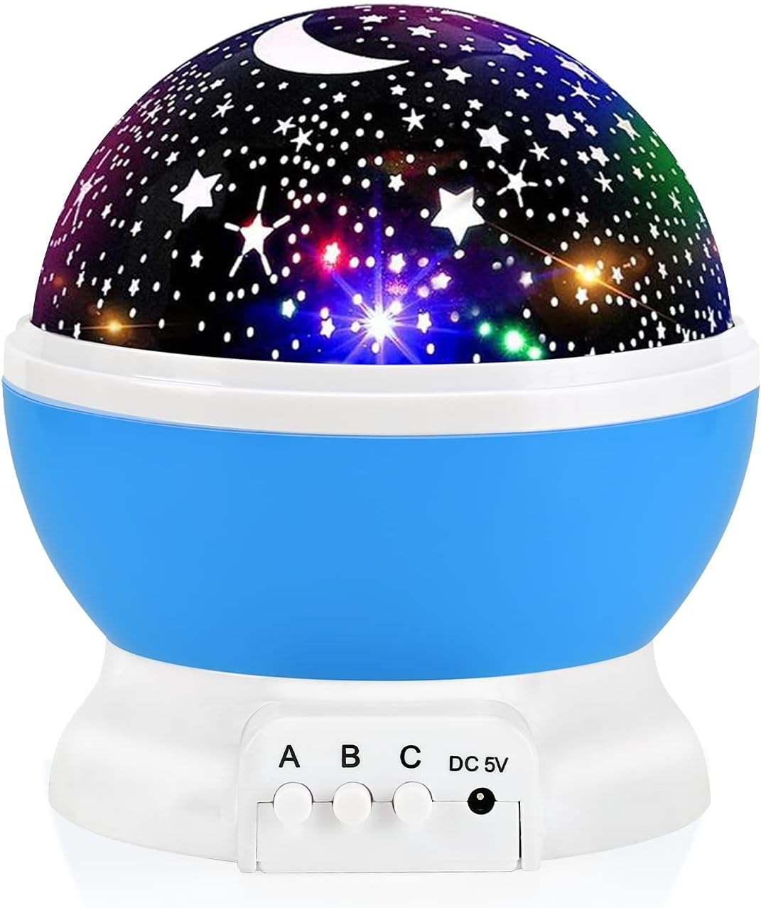 Votozi Kids Moon & Star Projector - 360 Rotation, 9 Colors, USB Powered