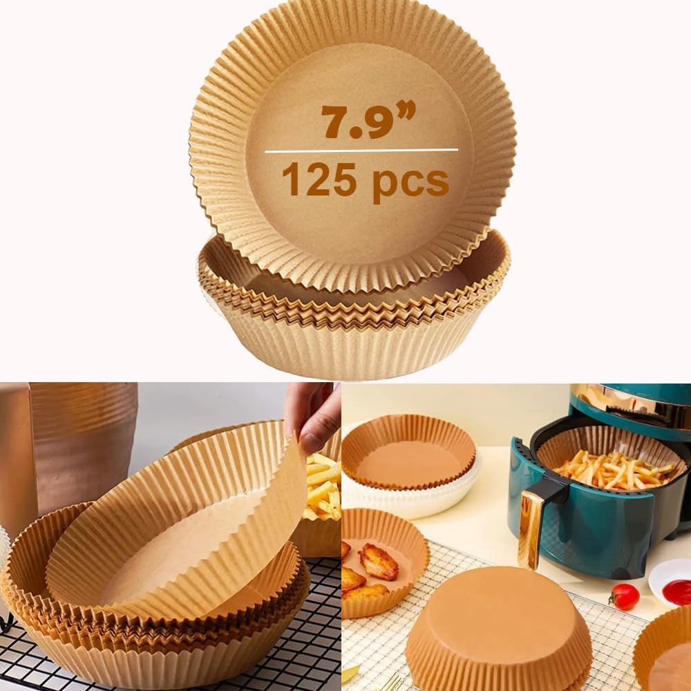 Non-Stick Air Fryer Liners 125PCS - Hassle-Free Baking!