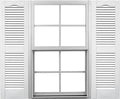 12in W x 31in H Cathedral Top Open Louver Vinyl Shutter - Easy Install
