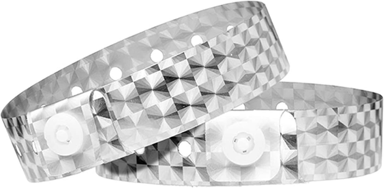 OUCHAN Holographic Plastic Party Wristbands for Events and More