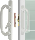 Offset Position Sliding Patio Door Handleset with Mortise Lock - White