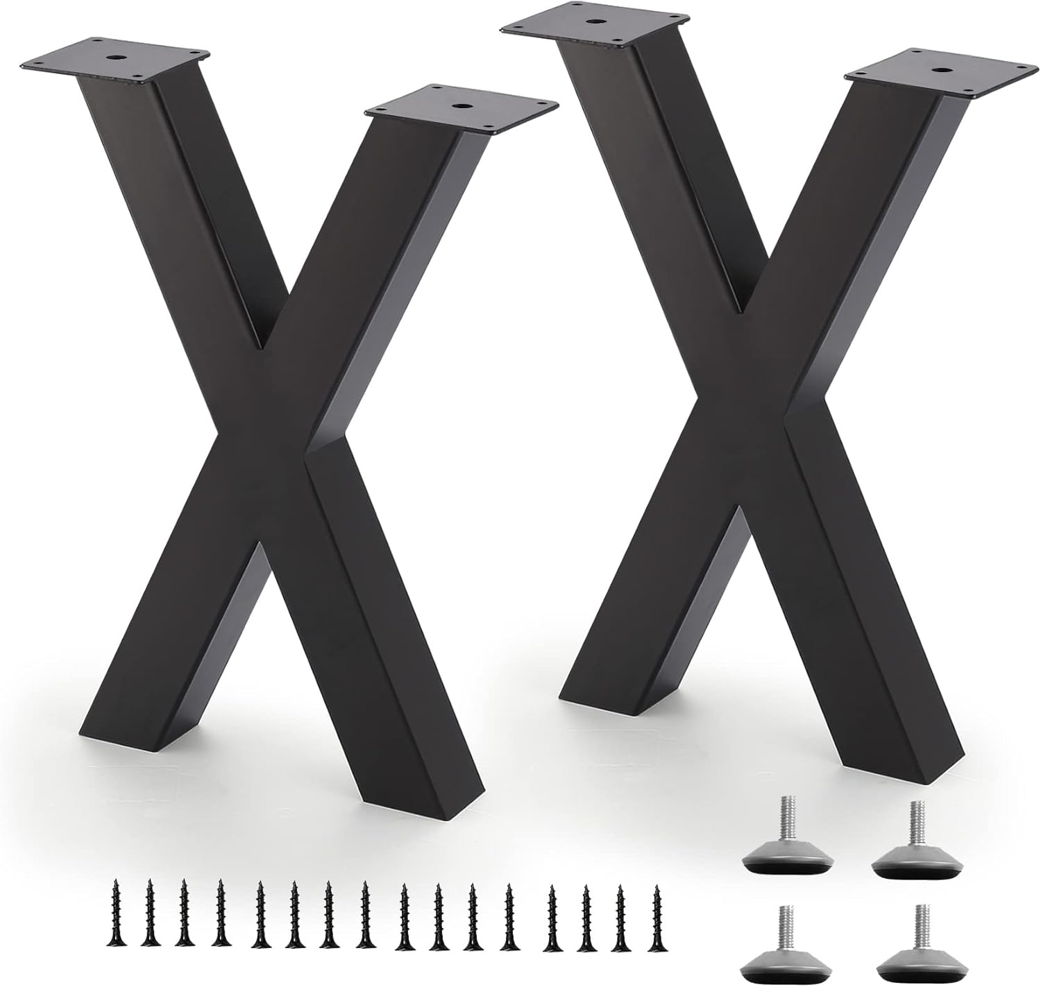 Sturdy 16 Inch X-Shape Metal Bench Legs for Custom Tables