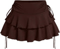 Women's Y2K Mini Ruffle Skirts with Shorts for Cute Style