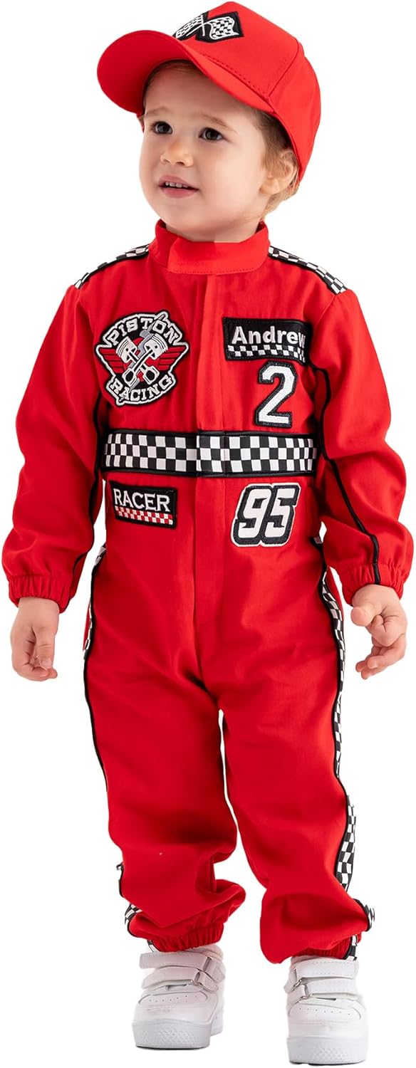 Personalized Handmade Race Car Driver Costume for Toddlers
