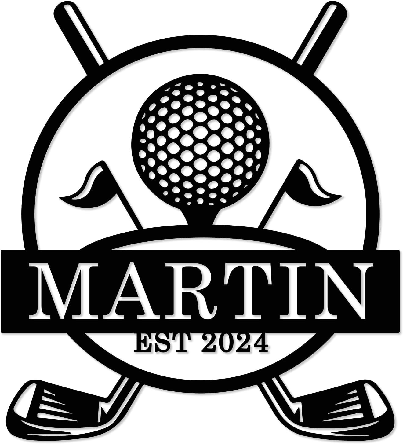 Personalized Golf Metal Name Sign for Sports Dad