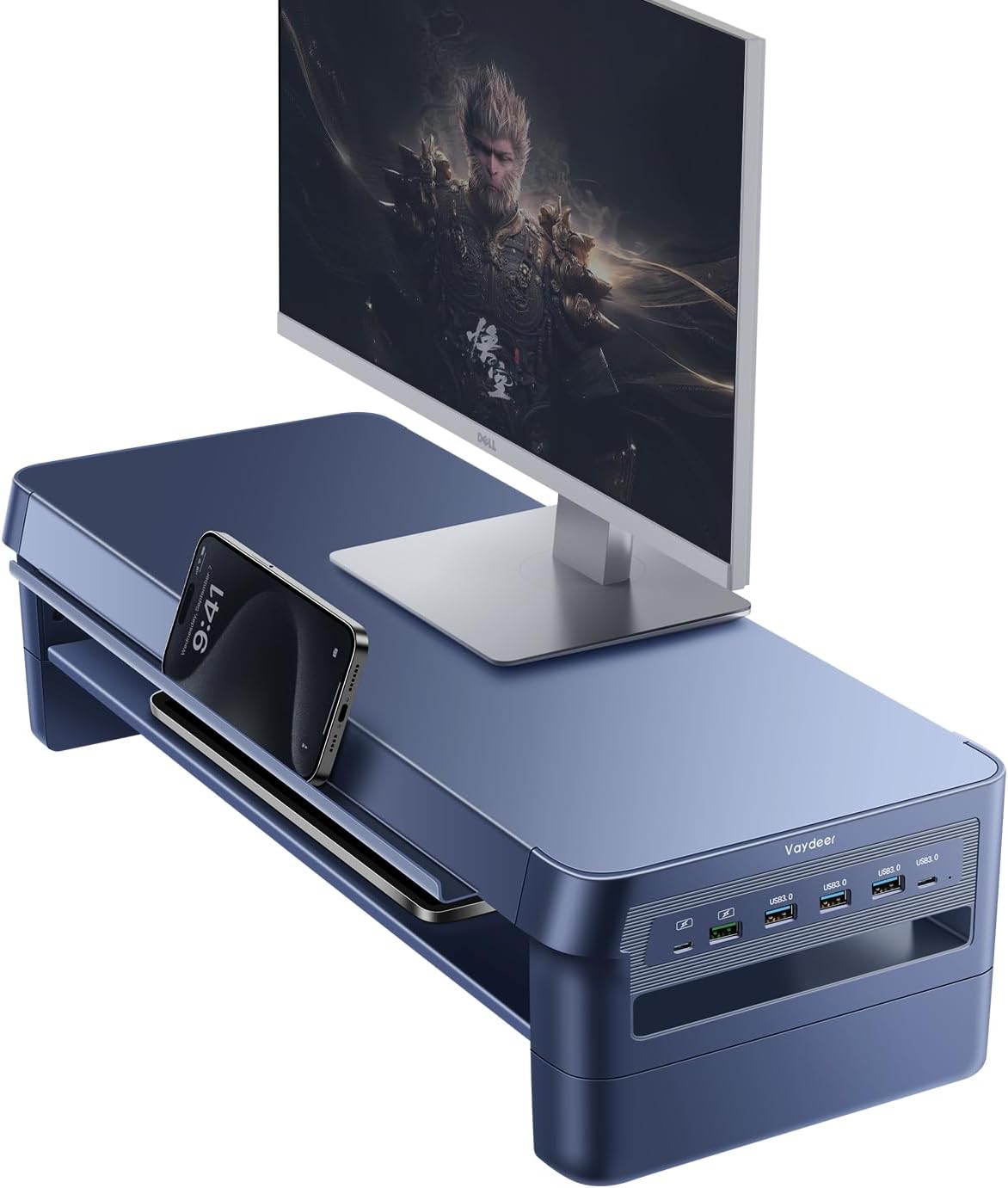 Vaydeer Dual Monitor Stand Riser with USB Hub for Desk Organization