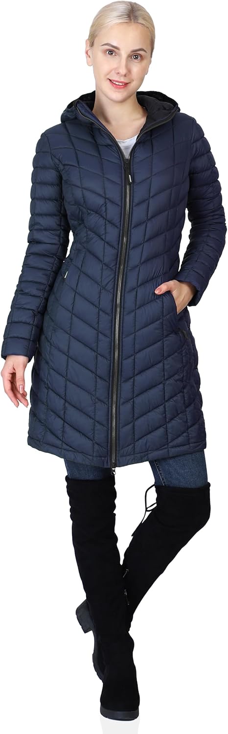 Outdoor Ventures Women's Maryan Hooded Ultra Lightweight Puffer Coat