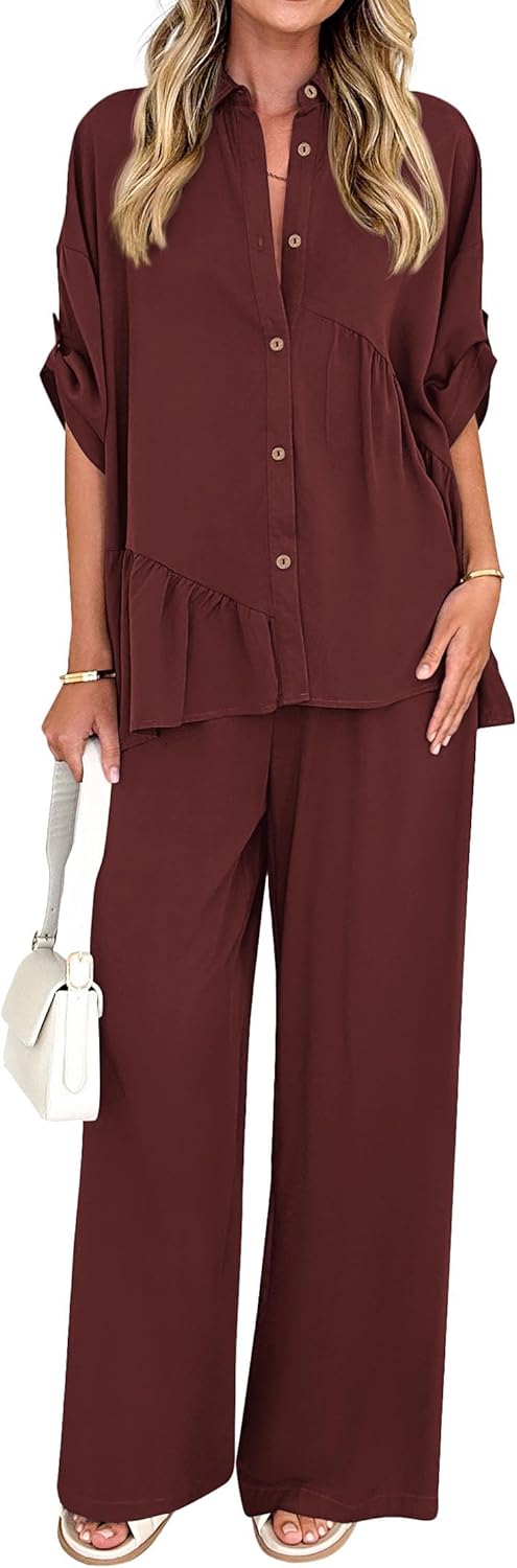 KIRUNDO Two Piece Sets for Women Summer Outfits 2025 Stylish