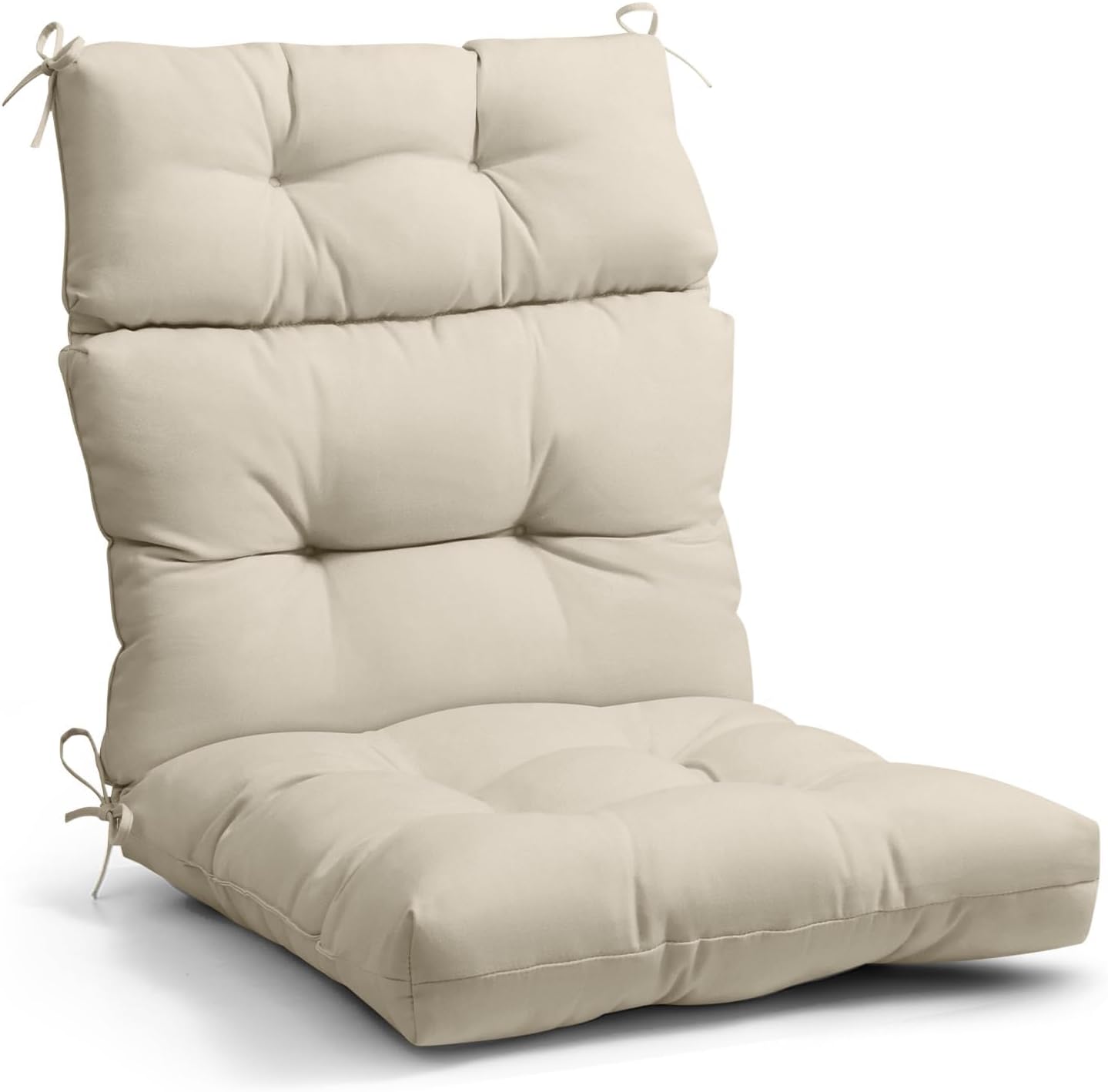 Tufted High Back Patio Chair Cushion for Indoor and Outdoor Use