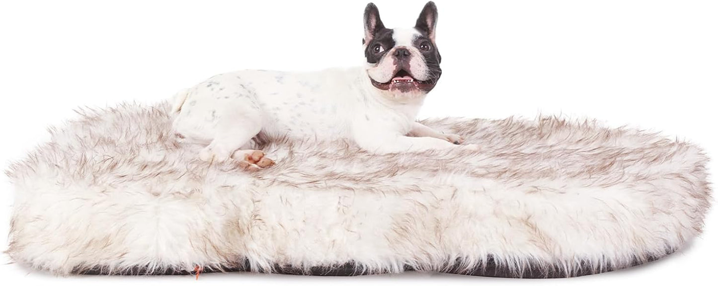 Laifug Luxury Faux Fur Dog Bed with Orthopedic Memory Foam