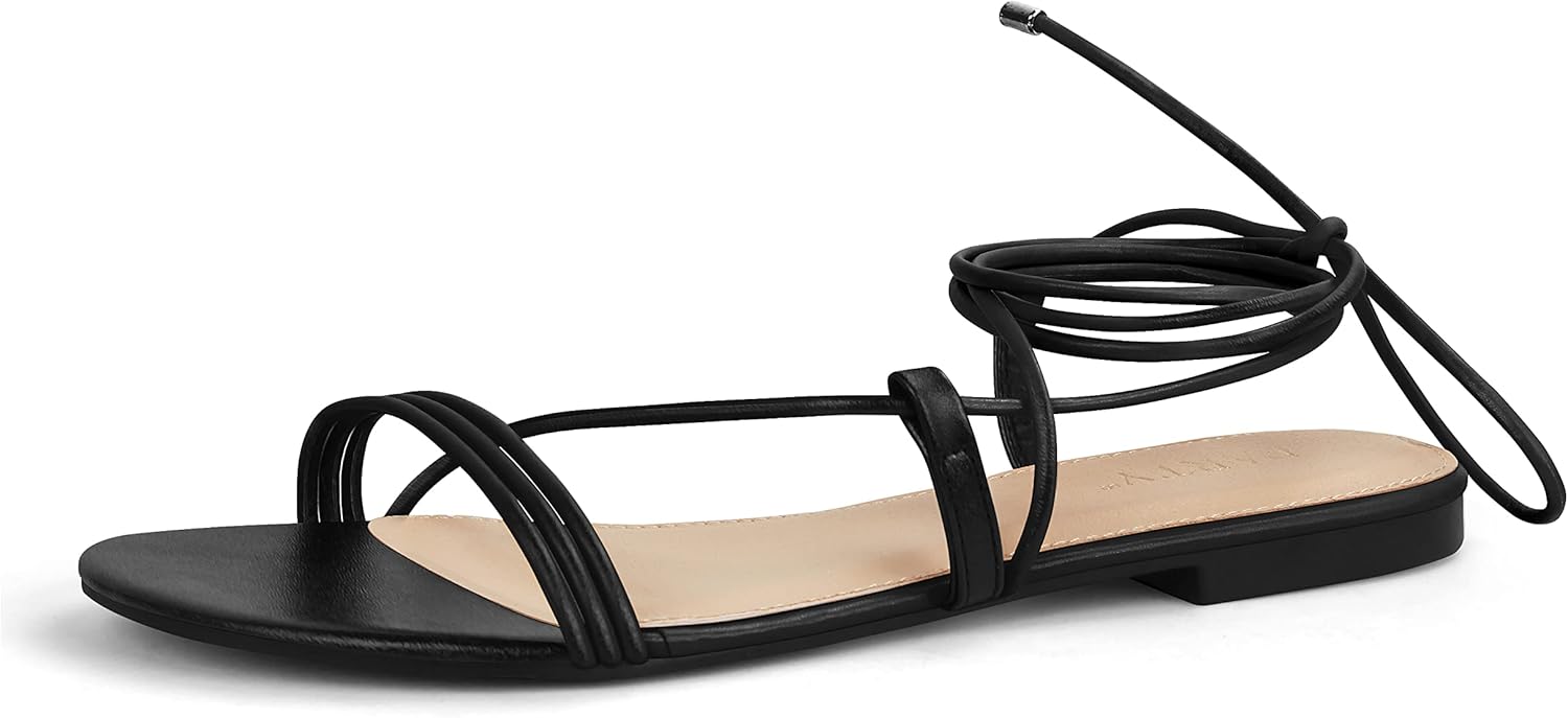 Chic Strappy Sandals for Women - Stylish Open Toe Flats