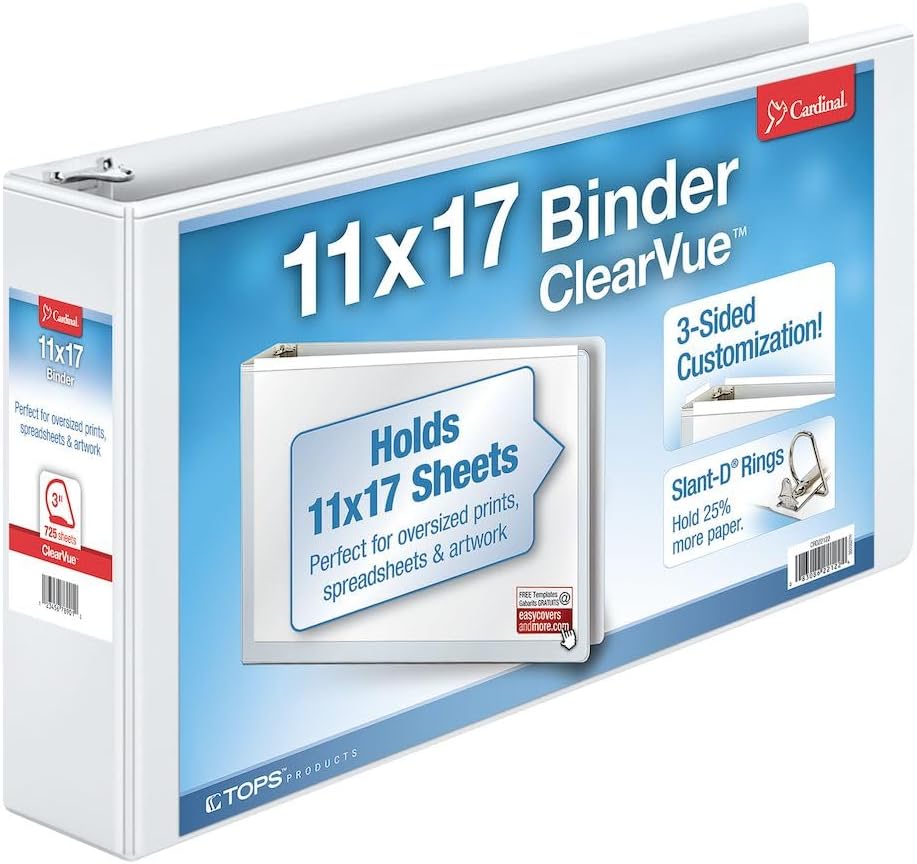 Cardinal Slant-D Ring 11ft x 17ft Tabloid ClearVue Binders Review