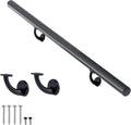 4FT Modern Aluminum Handrail Set - Matte Black, Rust Free