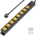 CRST 8 Outlet Metal Long Power Strip Surge Protector - Heavy Duty