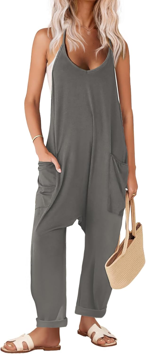 Ekouaer Womens Sleeveless Jumpsuit for Casual All-Season Wear