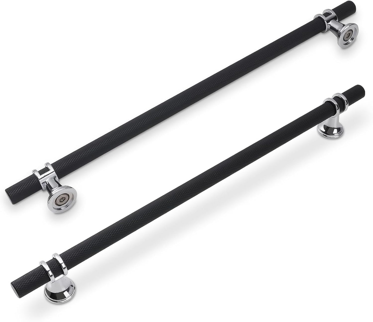 10 Inch Cabinet Pulls in Matte Black and Polished Chrome Finish