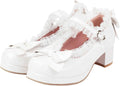 Kawaii Mid Block Heel Mary Jane Pumps - Cute Bow Platform (5cm heel)