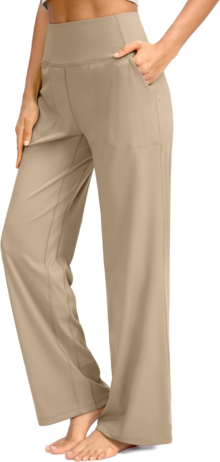 Soothfeel Wide Leg Pants for Women - High Waist Stretch Yoga