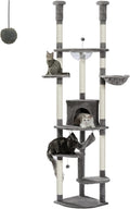 Floor to Ceiling Cat Tree 92.9-101.6 Height Adjustable - Tall Kitty