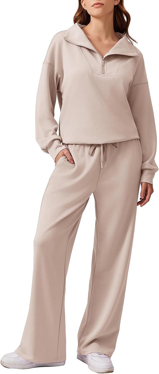 Stylish Oversized Sweatshirt and Wide Leg Sweatpants Set
