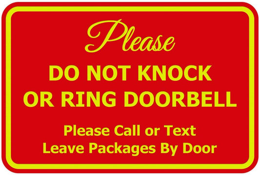 Classic Framed Please Do Not Knock Door Sign - 5 Pack