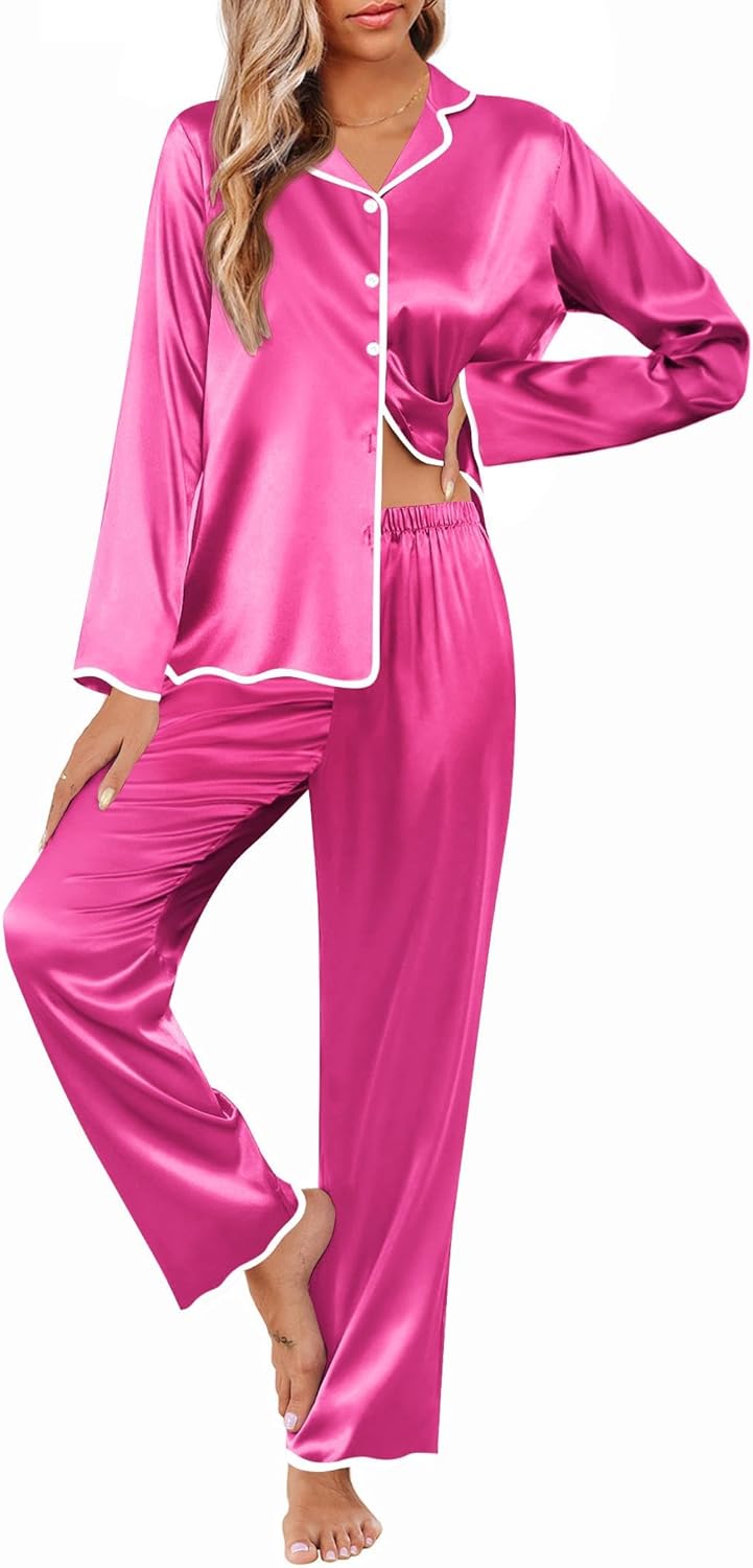 Ekouaer Silk Pajamas Set for Women - Elegant Satin PJs