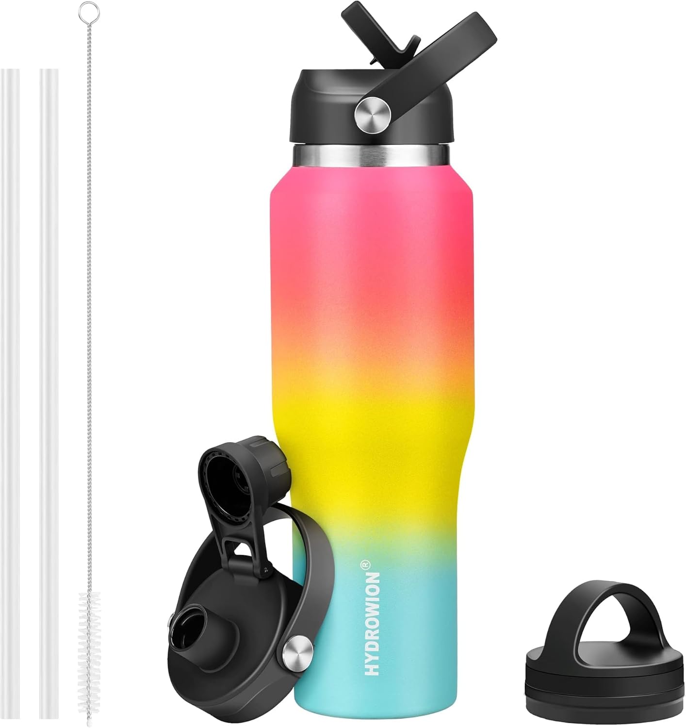 40 oz Insulated Water Bottle with Straw for Car Cup Holder