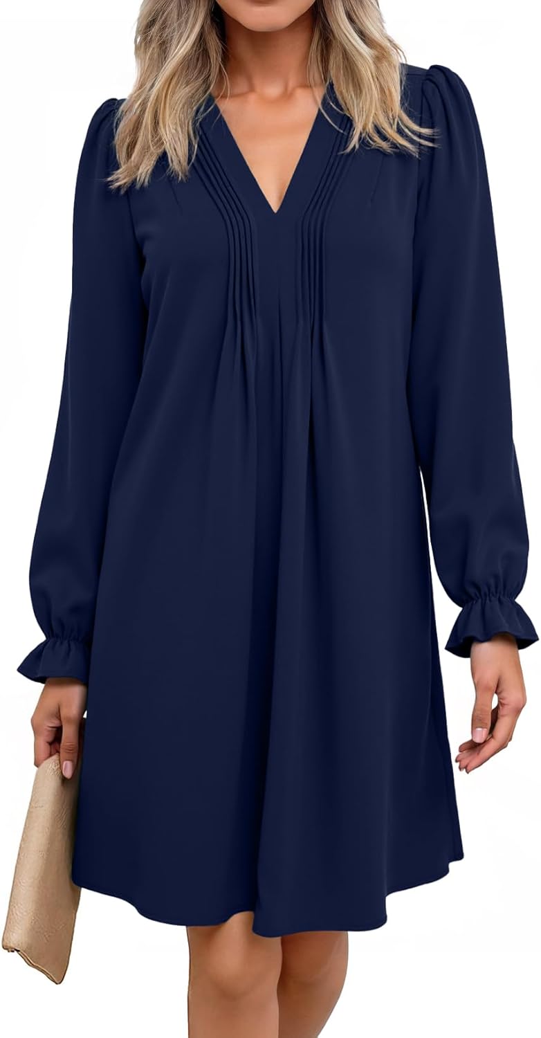 Dokotoo Womens Casual A-Line Ruffle Sleeve Midi Dress Review