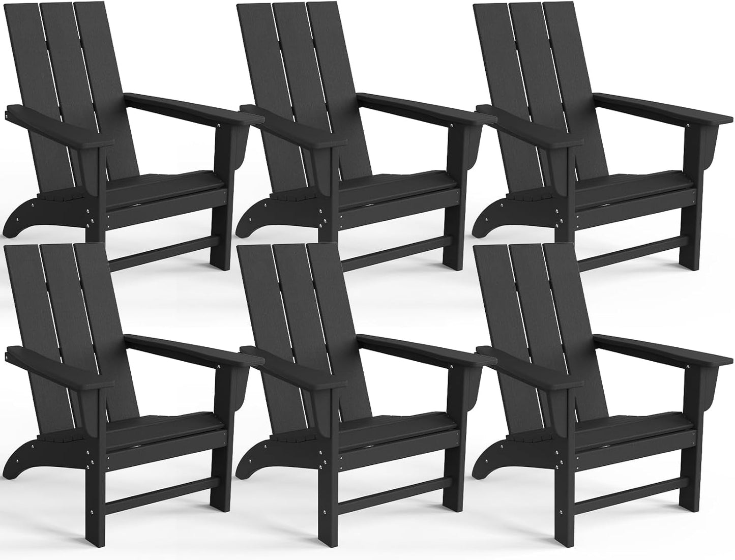 Modern Adirondack Chairs Set of 6 for All Weather Comfort