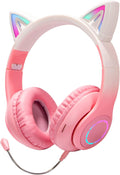 Cat Ear Headphones for Kids and Teens - Cute Pink Wireless Headset