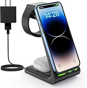 CIYOYO 3 in 1 Fast Wireless Charging Station for Apple Devices