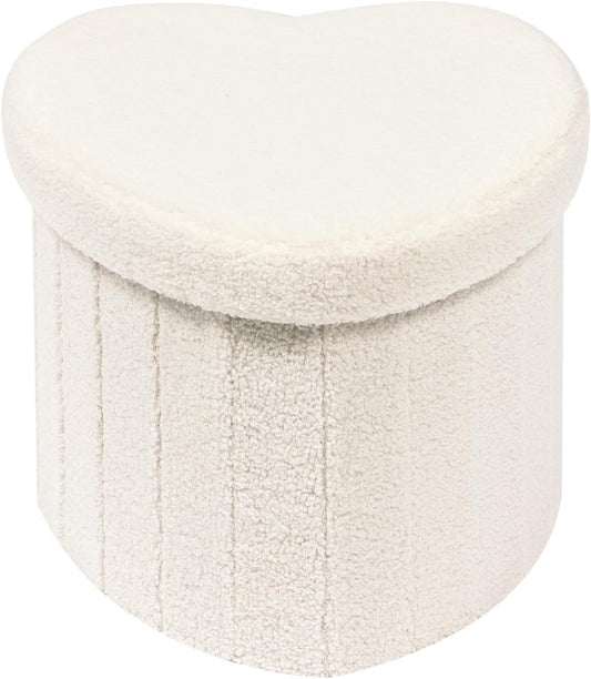 Heart Shaped Storage Ottoman Cube for Living Room and Dorm
