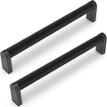 Matte Black Cabinet Pulls 6-1/4 in Hole Centers - Knurled Hardware