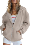 Trendy Queen Womens Zip Up Hoodies Oversized Sweatshirts - Cozy Comfy
