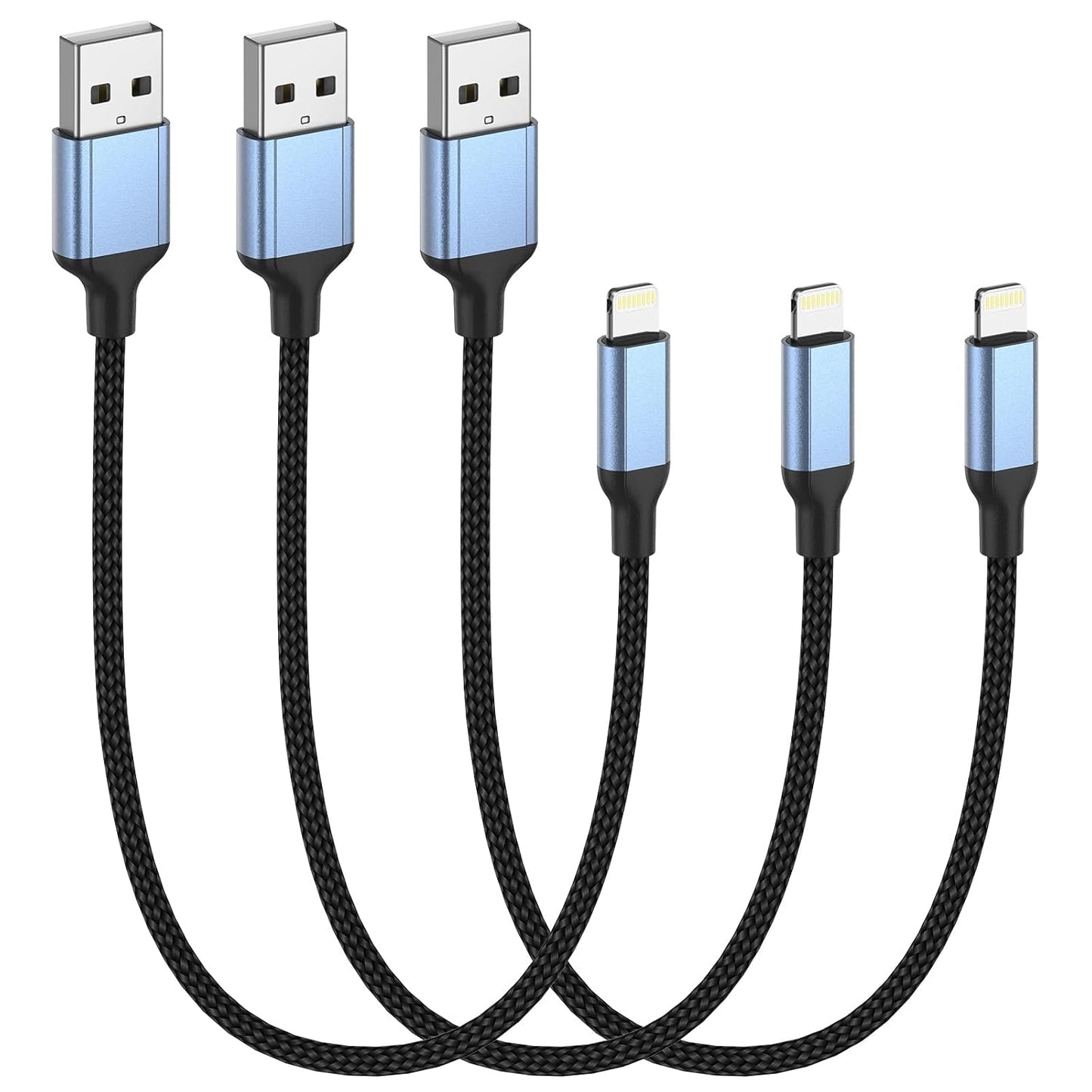[3-Pack] MFi Certified 2FT Lightning Cables - Fast Charge on the Go!