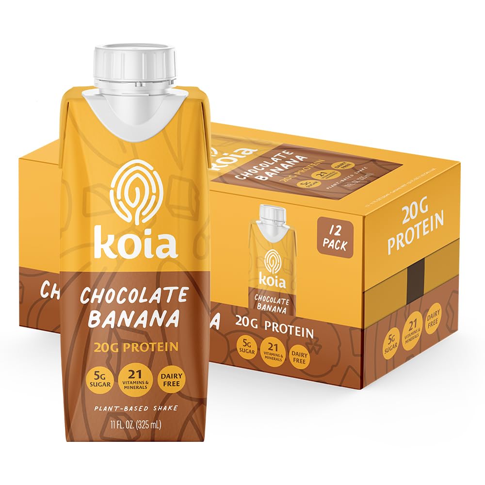 Koia Chocolate Banana Protein Shake - 20g Protein, Meal Replacement, Dairy-Free