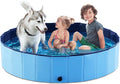 Foldable Dog Pool Collapsible Hard Plastic Pet Pool 55.1in - Portable