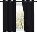 NICETOWN Black 100% Blackout Curtains 45 in Length - Thermal Insulated