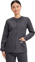 Cherokee Zip Front Scrub Jacket for Women - Soft Brushed Twill