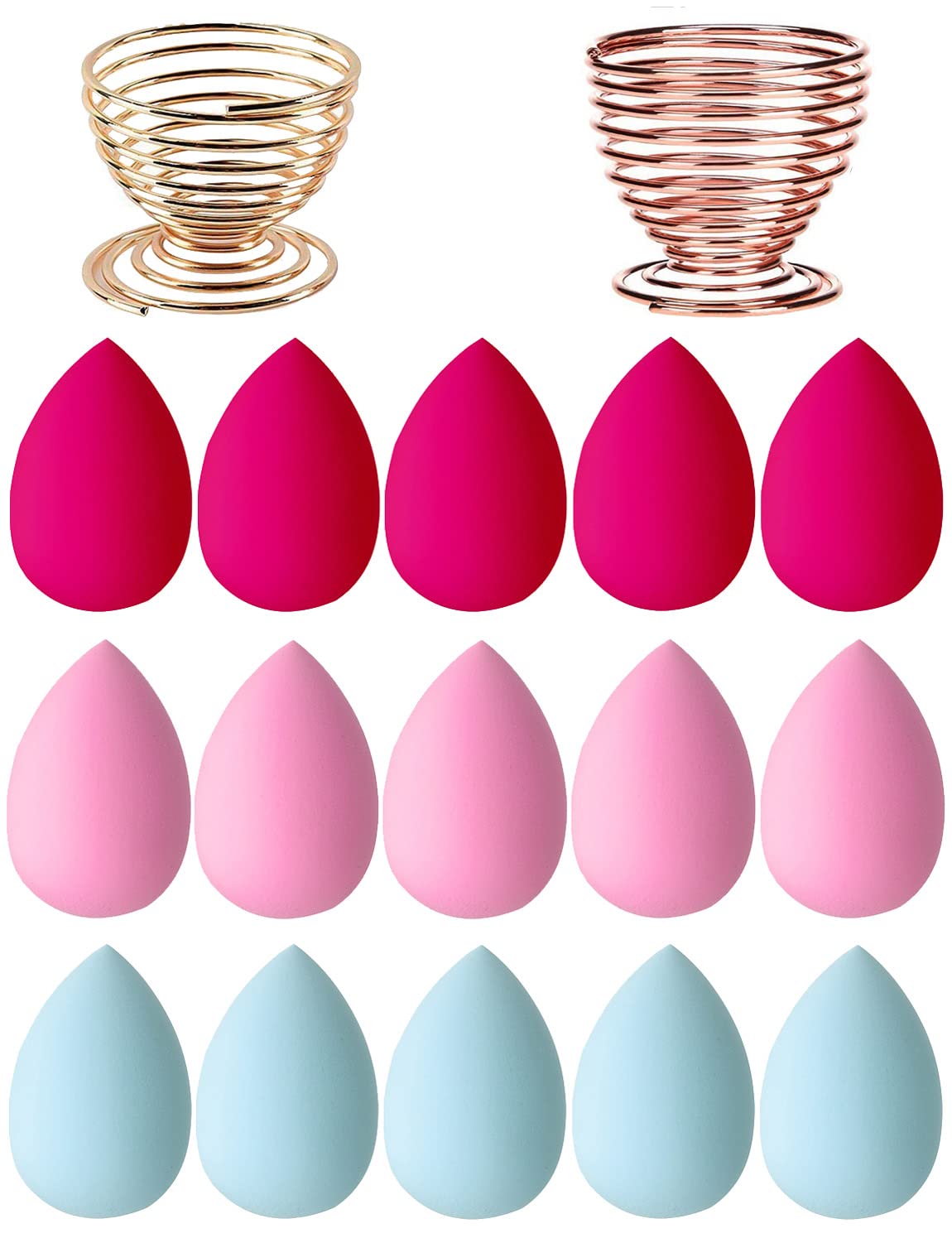 Flawless Blend: 15pc Makeup Sponge Set + Holders by Aymorder