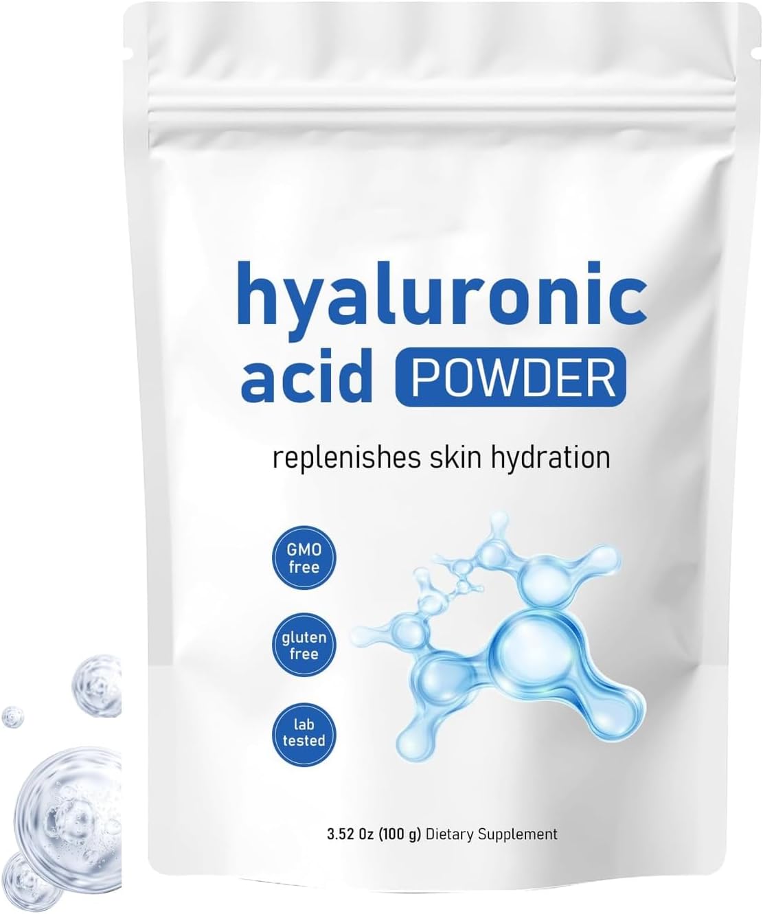 Vegan Hyaluronic Acid Powder 100g - Skin Hydration