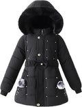 Girls Faux Fur Hooded Winter Coats for Warmth and Style